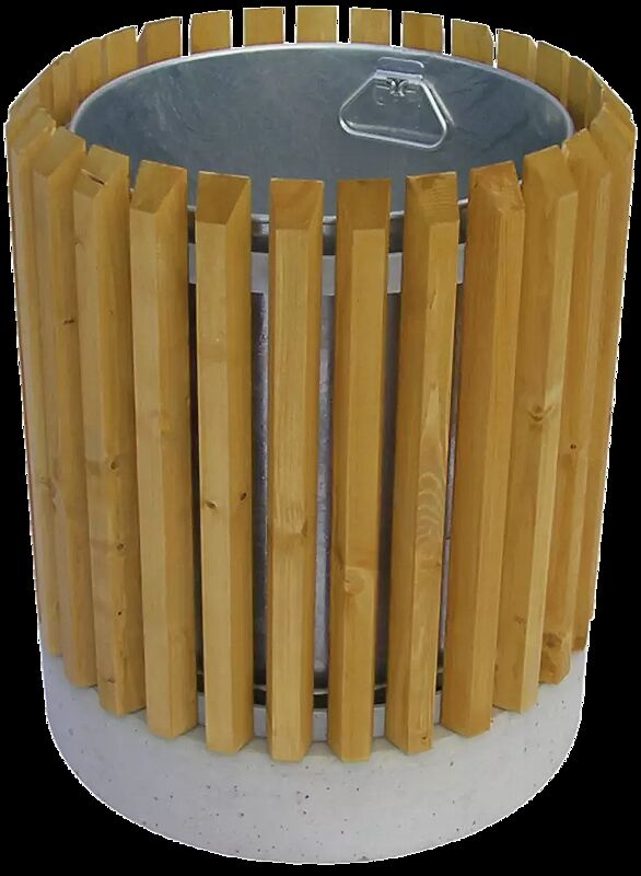 Abfallbehälter LEEDS, Fichtenholzbelattung