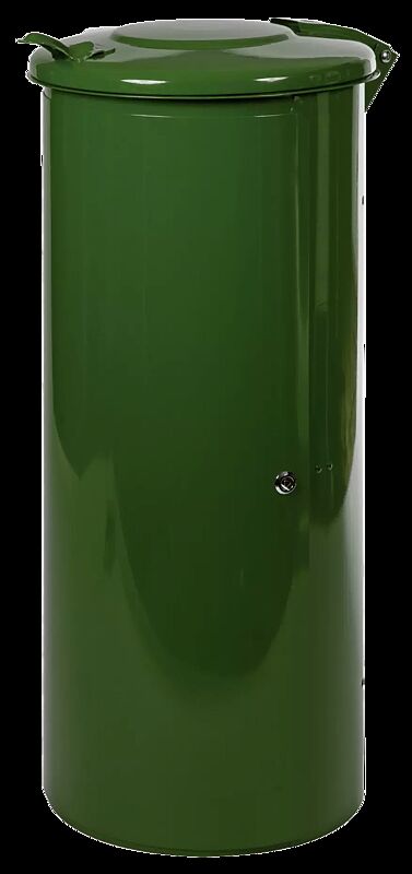 Abfallbehälter NEWPORT, 110 Liter, in RAL 6005 moosgrün, zum Aufdübeln