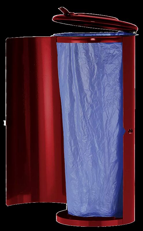Abfallbehälter NEWPORT, 110 Liter, in RAL 3002 karminrot, zum Aufdübeln