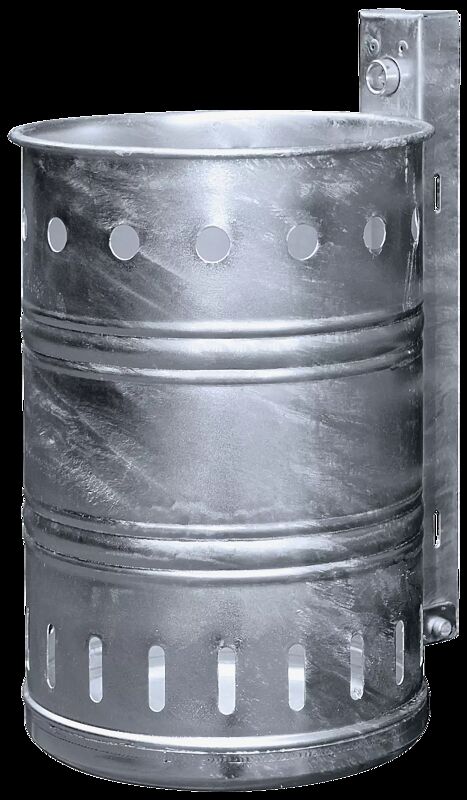 Abfallbehälter NOSTALGIA mit Lochoptik, 20 Liter, feuerverzinkt