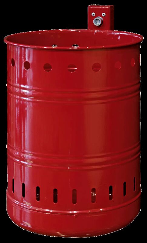 Abfallbehälter NOSTALGIA, mit Lochoptik, 20 Liter, in RAL 3002 karminrot