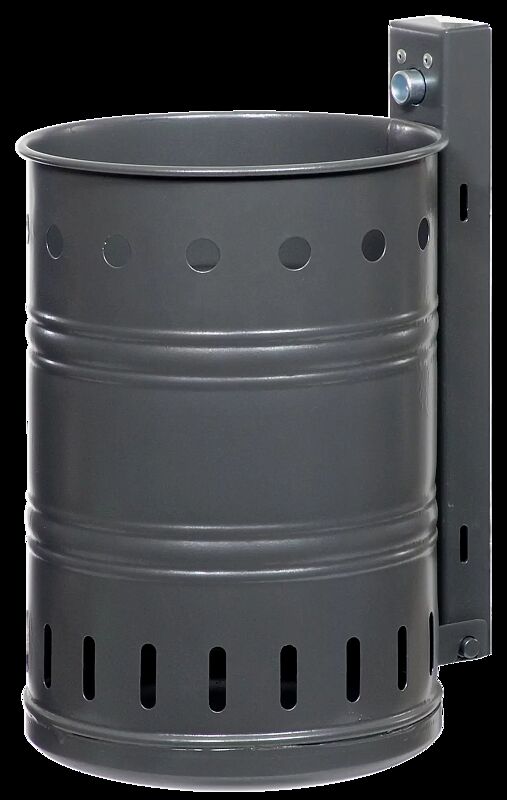 Abfallbehälter NOSTALGIA, mit Lochoptik, 20 Liter, in RAL 7016 anthrazitgrau