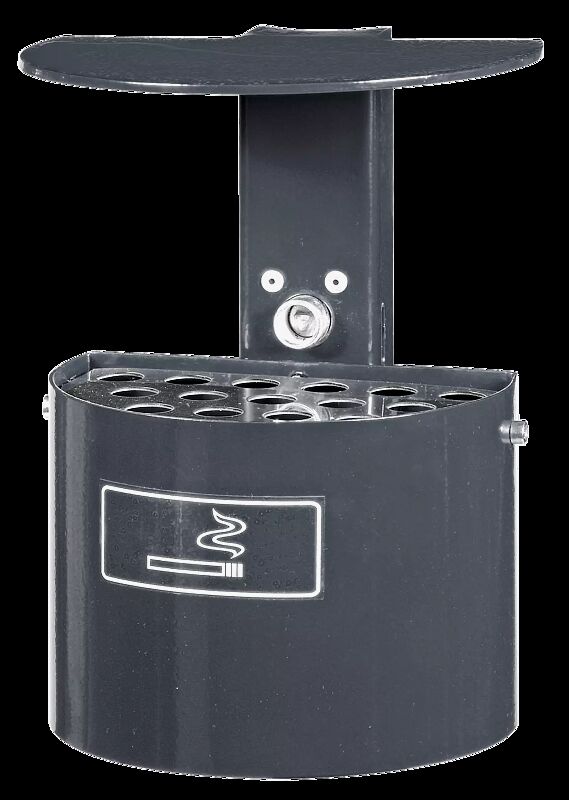 Halbrundascher KERRY mit Schutzdach, in RAL 7016 anthrazitgrau