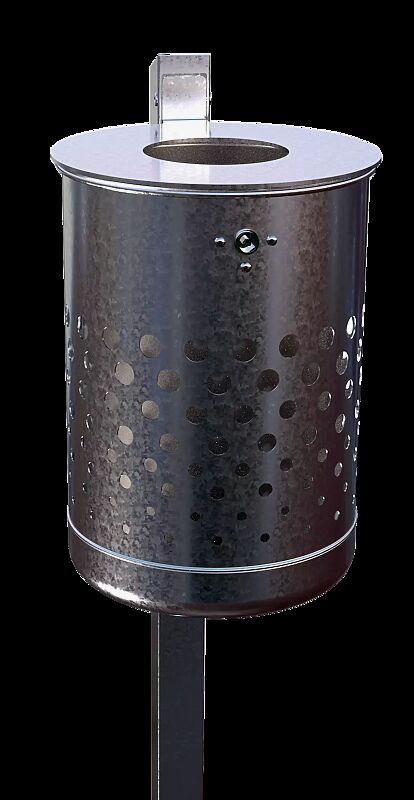 Abfallbehälter KÖLN, in Lochoptik, feuerverzinkt