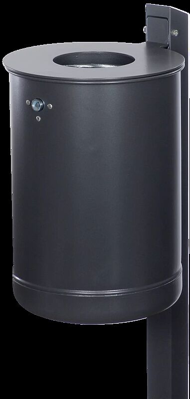 Abfallbehälter KÖLN, ohne Ascher, 35 Liter, Vollblech, zum Einbetonieren, in RAL 7016 anthrazitgrau