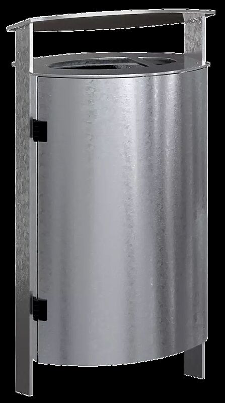 Abfallbehälter SARNIA, mit Ascher, zum Einbetonieren, feuerverzinkt