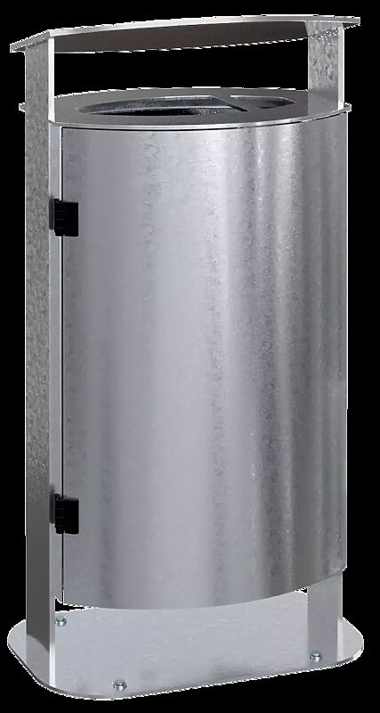 Abfallbehälter SARNIA, mit Ascher, zum Aufdübeln, feuerverzinkt