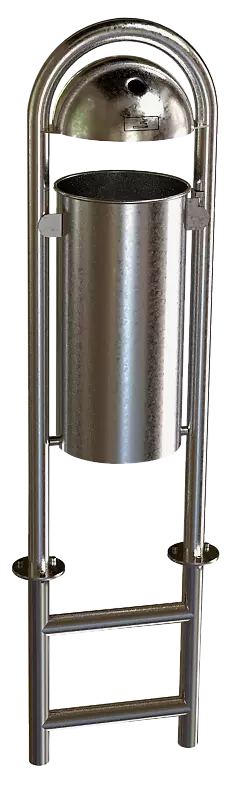 Abfallbehälter WOLVERTON mit Ascher, Vollblech, zum Einbetonieren, feuerverzinkt