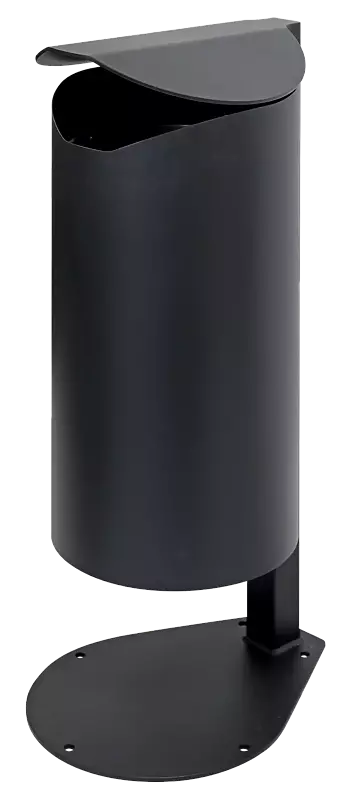 Abfallbehälter GLACE, zum Aufdübeln, in RAL 7021 schwarzgrau