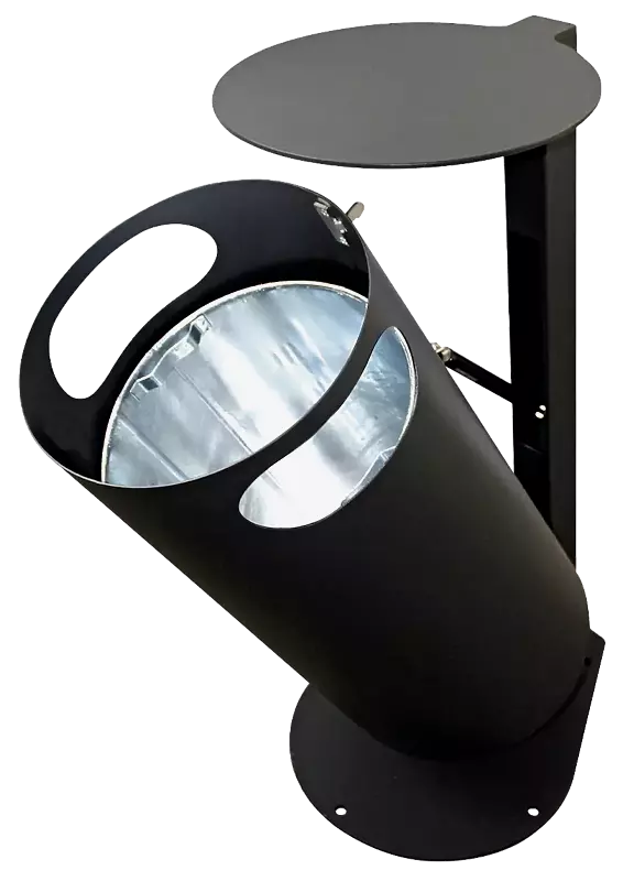 Abfallbehälter PAARL, ohne Ascher, mit Bodenplatte zum Aufdübeln, in DB 703 eisenglimmer