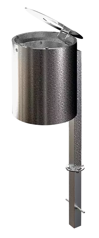 Abfallbehälter EXETER mit Innenbehälter, feuerverzinkt