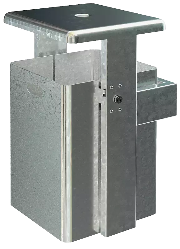 Abfallbehälter STRATFORD, mit Ascher, feuerverzinkt