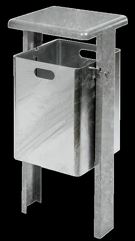 Abfallbehälter ASHINGTON, ohne Ascher, zum Einbetonieren, feuerverzinkt