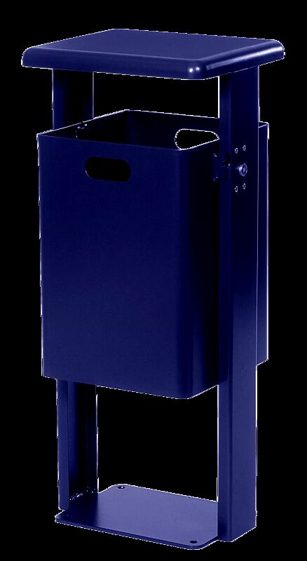 Abfallbehälter ASHINGTON, ohne Ascher, zum Aufdübeln, in RAL 5013 kobaltblau