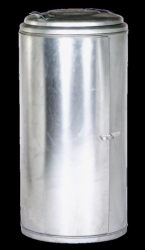 Abfallbehälter EDMONTO, Einflügeltür mit Spannverschluss, feuerverzinkt
