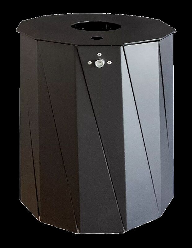 Abfallbehälter TENBY, 50 Liter, mit Ascher, in RAL 7016 anthrazitgrau