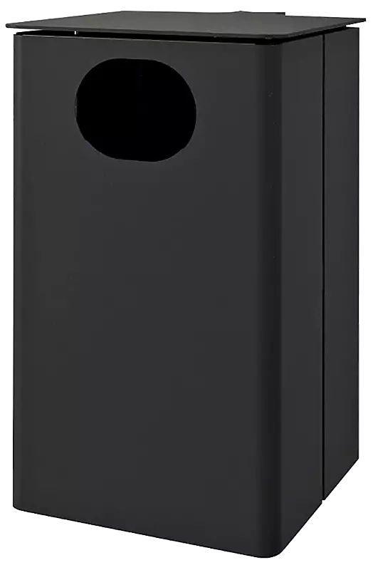 Abfallbehälter KANATA ohne Ascher, in RAL 7021 schwarzgrau