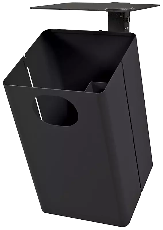 Abfallbehälter KANATA mit Ascher, geöffnet, in RAL 7021 schwarzgrau