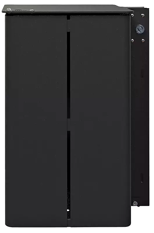 Abfallbehälter KANATA mit Ascher, Seitenansicht, in RAL 7021 schwarzgrau