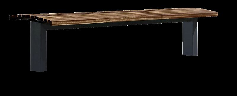 Sitzbank FJORDPARK ohne Rückenlehne, Stahlteile in RAL 7016 anthrazitgrau