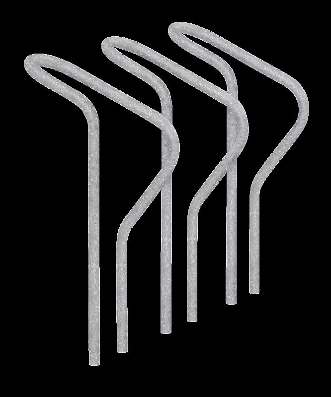 Reihenanlehnbügel LARGO einseitig, 3 Stellplätze, feuerverzinkt