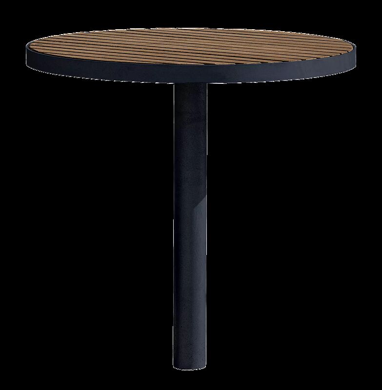 Tisch FJORDPARK, Tischfläche Ø 460 mm, Stahlteile in RAL 7016 anthrazitgrau