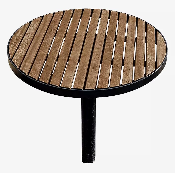 Tisch FJORDPARK, Tischfläche Ø 760 mm, Stahlteile in RAL 9005 tiefschwarz