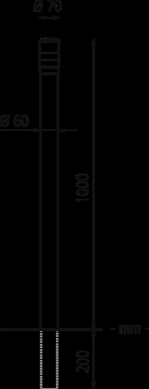 Poller VESTA  ohne Schließung, Höhe 1000 mm