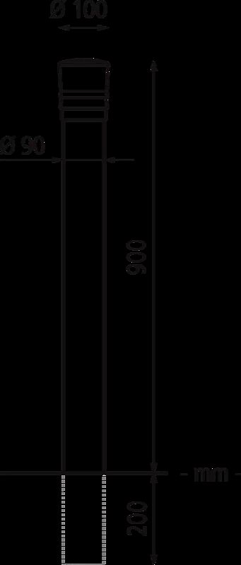 Poller VESTA ohne Schließung, Höhe 900 mm