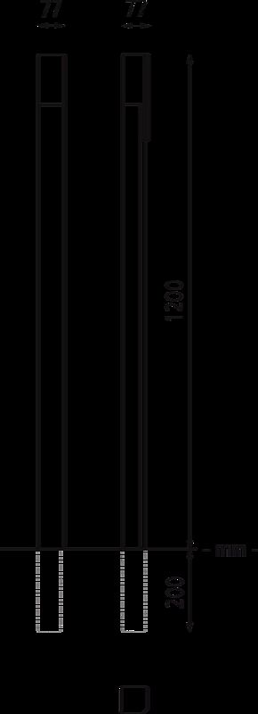 Poller IMAWA ohne Schließung, Ausführung 1, Höhe 1200 mm