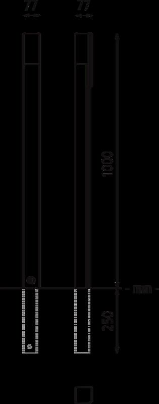 Poller IMAWA mit Dreikantschloss, Ausführung 1, Höhe 1000 mm