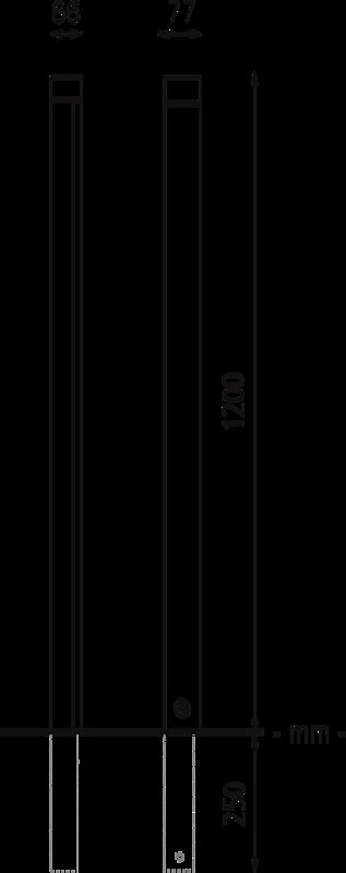 Poller IMAWA mit Dreikantschloss, Ausführung 2, Höhe 1200 mm