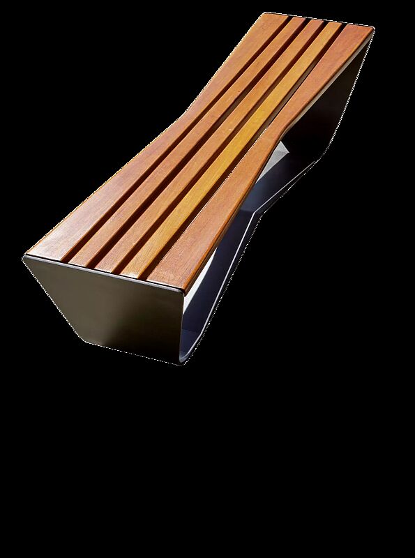 Sitzbank KARMA ohne Rückenlehne, Stahlteile in DB 703 eisenglimmer