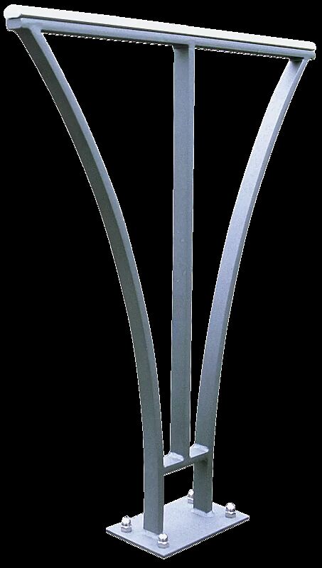 Anlehnbügel BASIC zum Aufdübeln, Stahlteile in RAL 7000 fehgrau