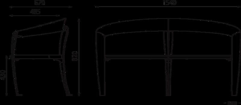 Sitzbank NASTRA mit hoher Rückenlehne