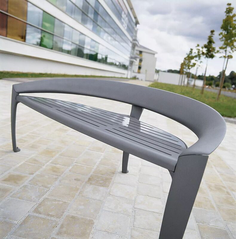 Sitzbank NASTRA mit niedriger Rückenlehne, in DB 701 eisenglimmer