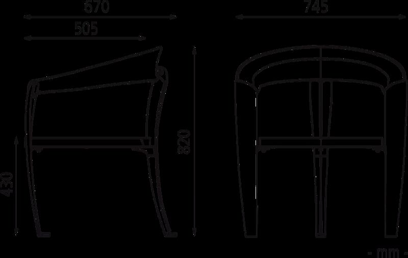 Sitz NASTRA mit Rücken- und Armlehnen