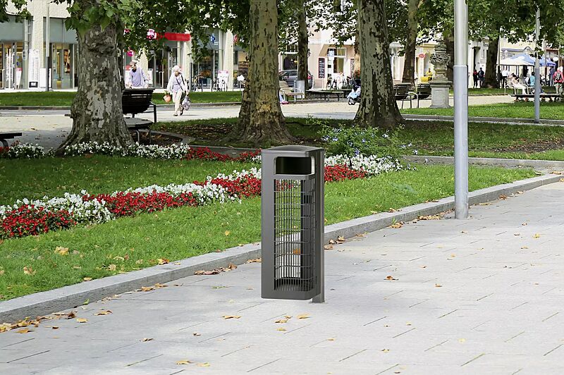 Abfallbehälter IMAWA mit Abfallsackhalterung, in DB 703 eisenglimmer