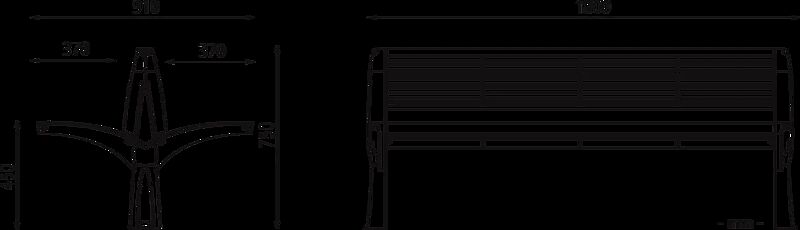 Sitzbank VESTA - doppelseitig mit Rückenlehne