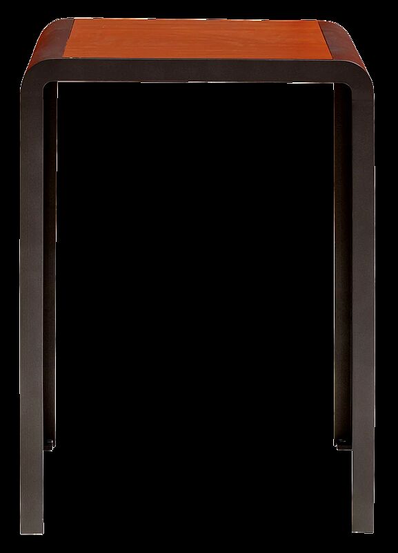 Stehtisch PAOSA, Stahlteile in DB 703 eisenglimmer, Tischauflage aus rotem Zedernholz