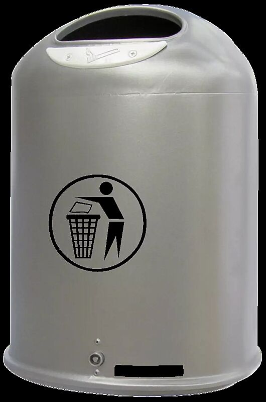 Abfallbehälter DERBY aus Stahlblech, mit Ascher, in DB 703 eisenglimmer