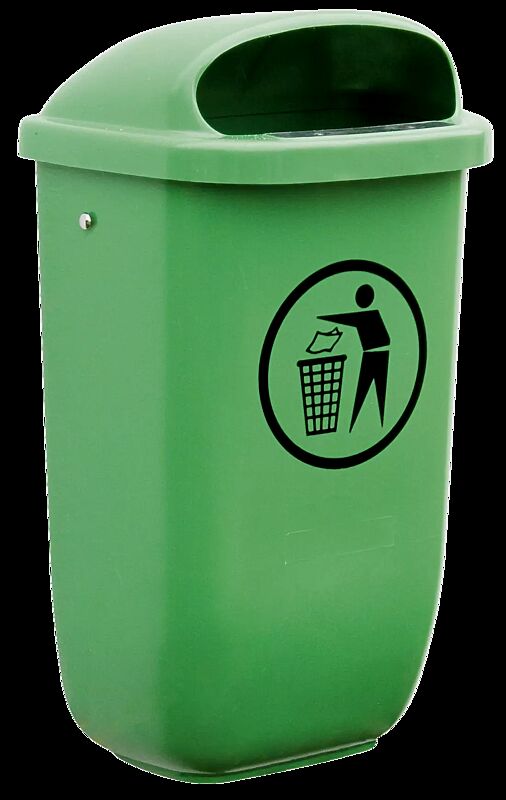 Abfallbehälter YORK aus Kunststoff, in maigrün ähnlich RAL 6017