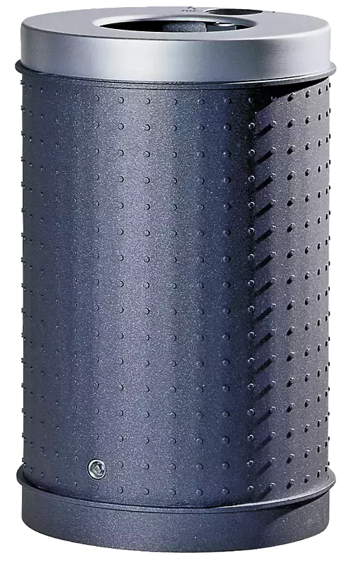 Abfallbehälter CORNWALL mit Ascher, Korpus in DB 703 eisenglimmer, Deckel Edelstahl