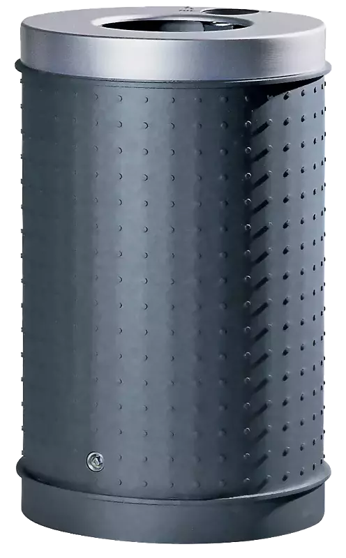 Abfallbehälter CORNWALL mit Ascher, Korpus in DB 703 eisenglimmer, Deckel in RAL 9006 weißaluminium