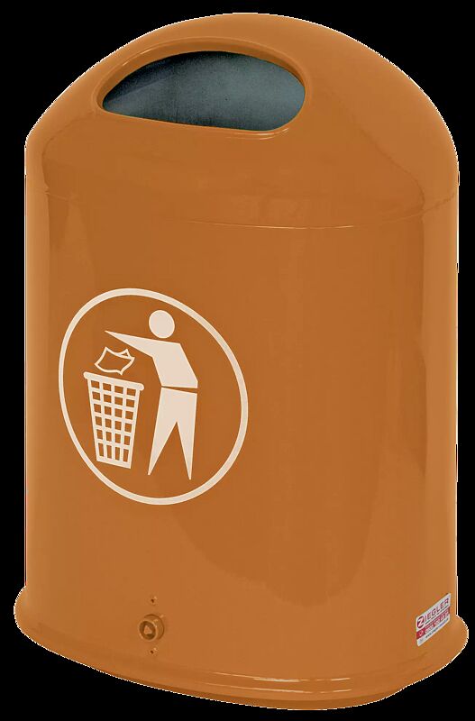 Abfallbehälter DERBY aus Stahl, in gelborange ähnlich RAL 2000