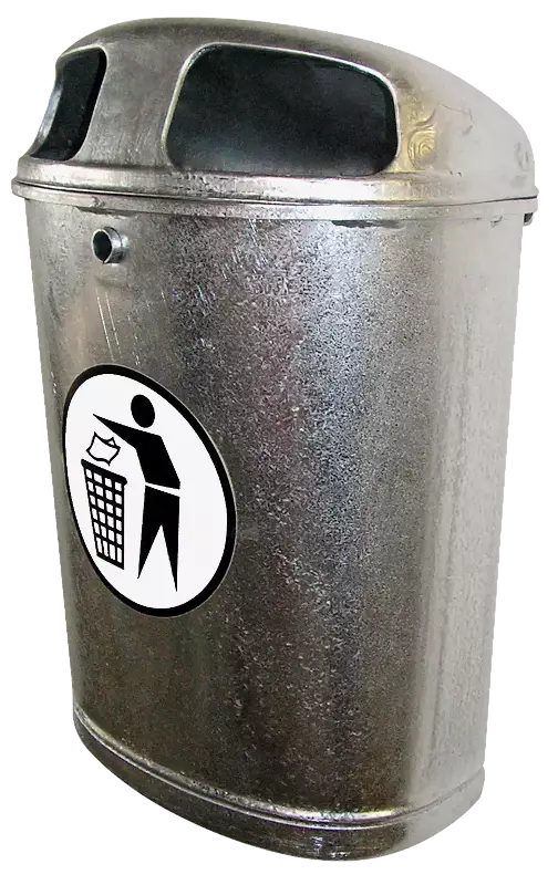 Abfallbehälter TORBAY,  ohne Ascher, feuerverzinkt