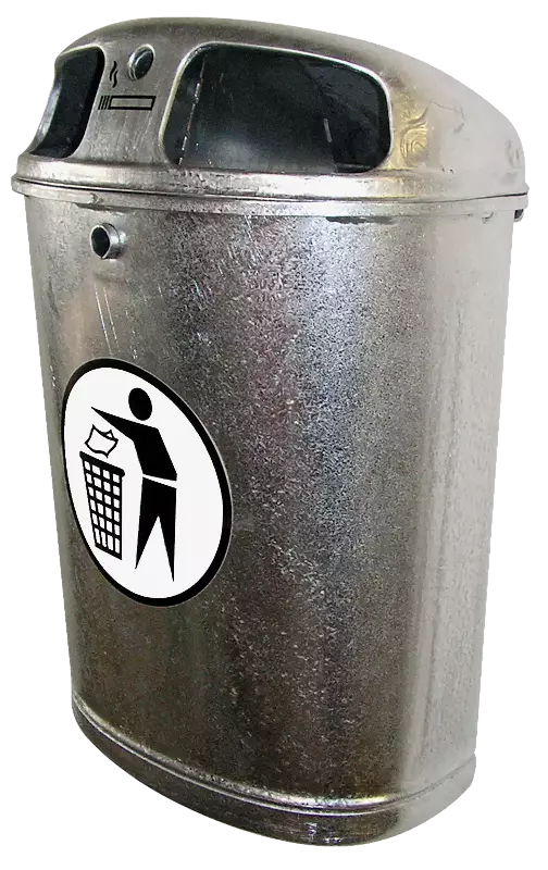 Abfallbehälter TORBAY mit Ascher, feuerverzinkt