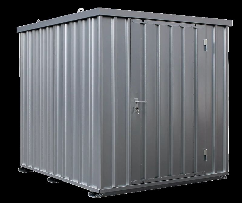 Materialcontainer BOSVILLE, Modell 2, feuerverzinkt, inkl. Boden, Einflügeltür an Stirnseite