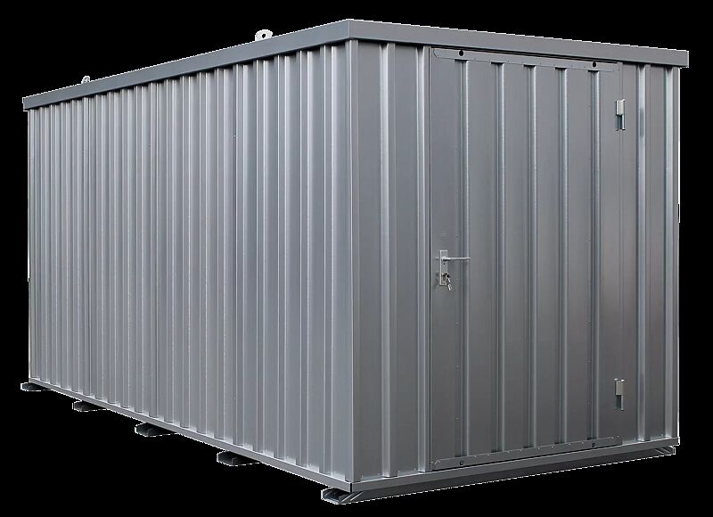 Materialcontainer BOSVILLE, Modell 6, feuerverzinkt, inkl. Boden, Einflügeltür an Stirnseite