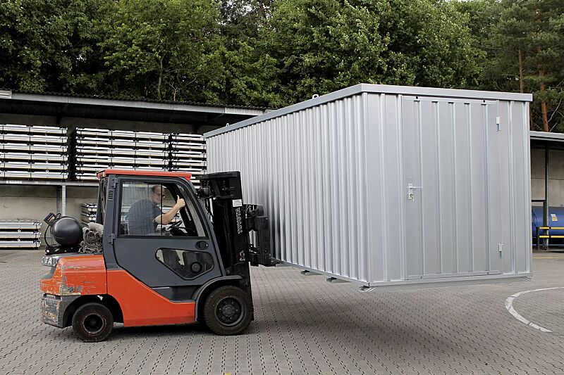 Materialcontainer BOSVILLE, Modell 6, feuerverzinkt, inkl. Boden, Einflügeltür an Stirnseite